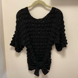 Women’s black multi-style top with sequins S/M - NWOT